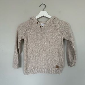 Zara Kids Oatmeal Knit Sweater with Hood Size 7